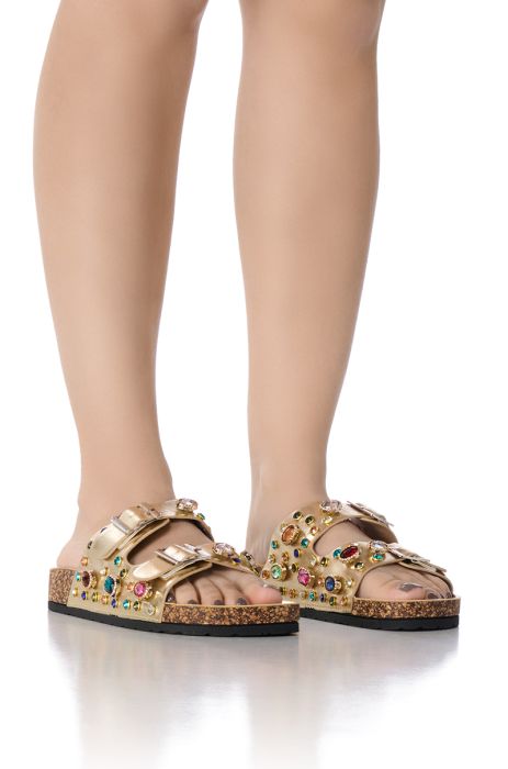 AZALEA WANG BAYLEAVES GOLD EMBELLISHED SANDAL