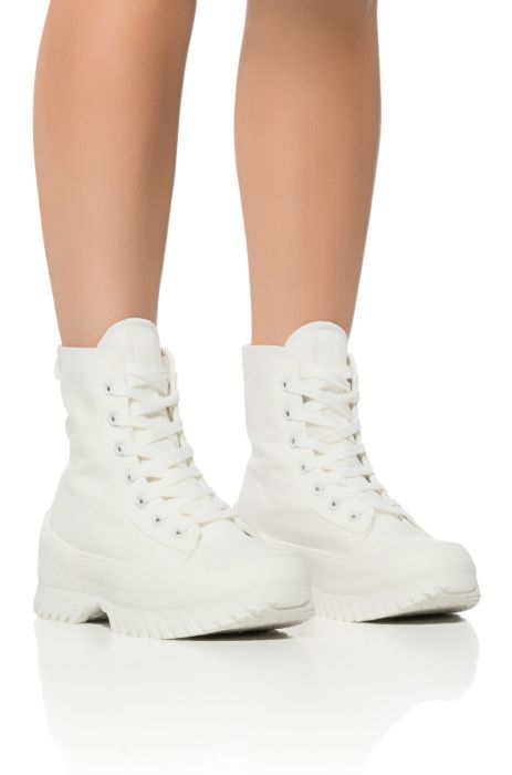 AZALEA WANG CUMULUS WHITE HIGH TOP SNEAKER