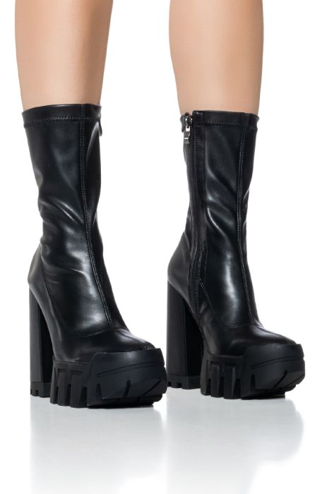 AZALEA WANG DRAGONET BLACK CHUNKY BOOTIE