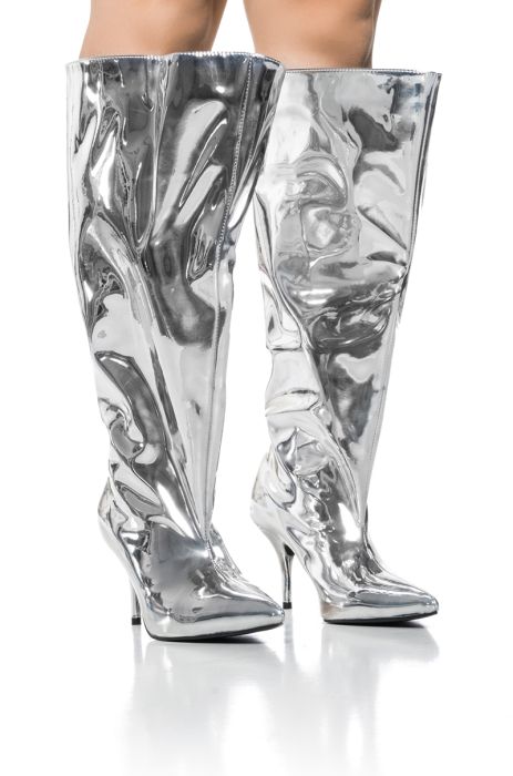 AZALEA WANG HARROWING SILVER BOOTIE