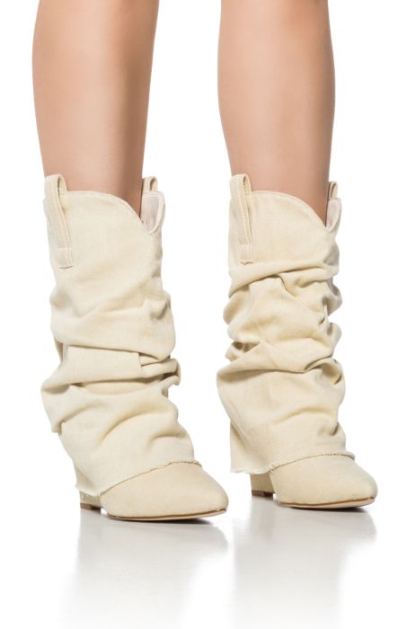 AZALEA WANG MANON SLOUCH BOOTIE IN CREAM