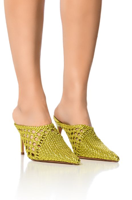 AZALEA WANG MAYLAH GOLD WOVEN DETAIL PUMP