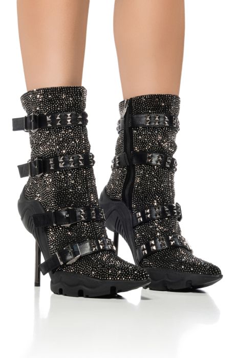 AZALEA WANG MY ENERGY EMBELLISHED BOOTIE IN BLACK