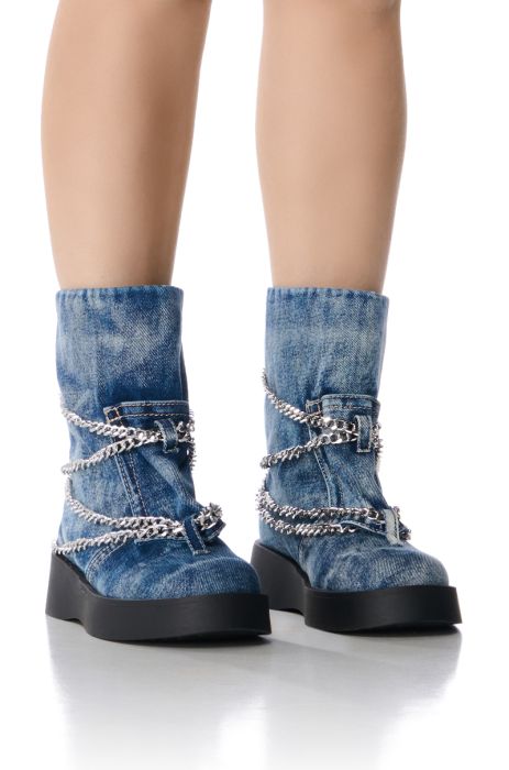 AZALEA WANG NASIMA DENIM BOOTIE