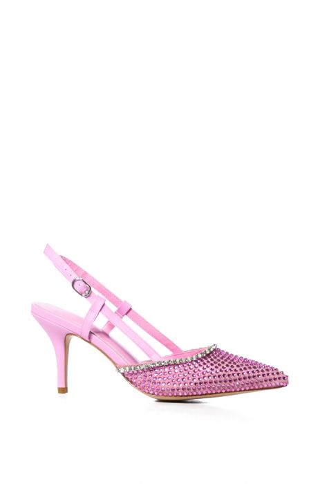 AZALEA WANG ON MY TAB EMBELLISHED SLINGBACK PUMP IN PINK