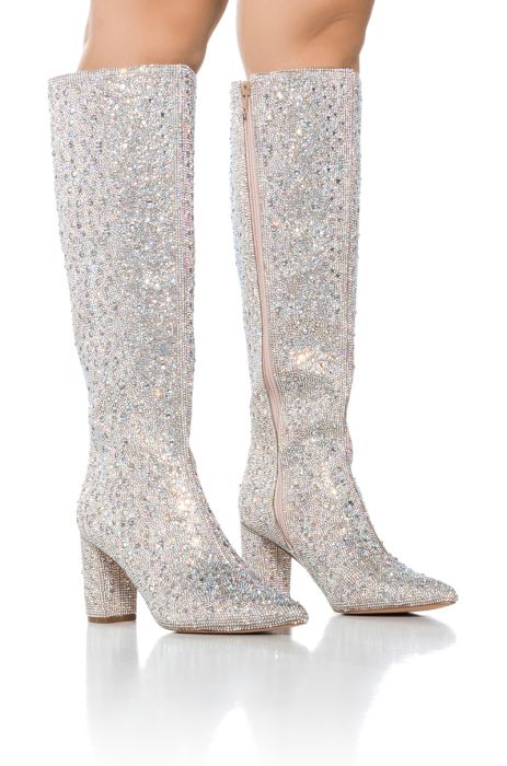 AZALEA WANG PEACHY PIE SILVER EMBELLISHED BOOT