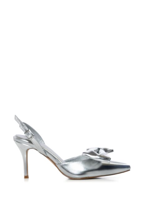 AZALEA WANG ROCHELLA SILVER BOW PUMP