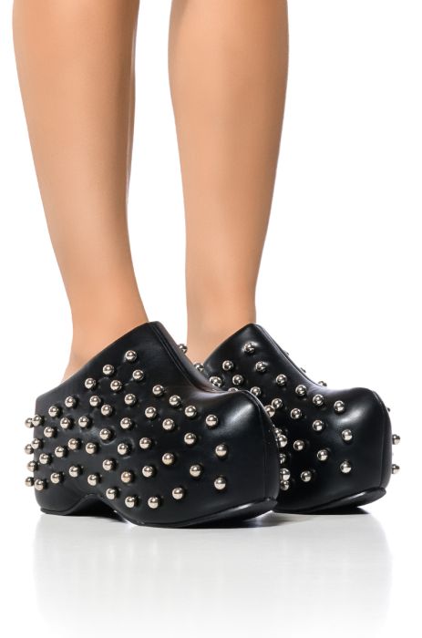 AZALEA WANG ROMESCO BLACK EMBELLISHED CLOG