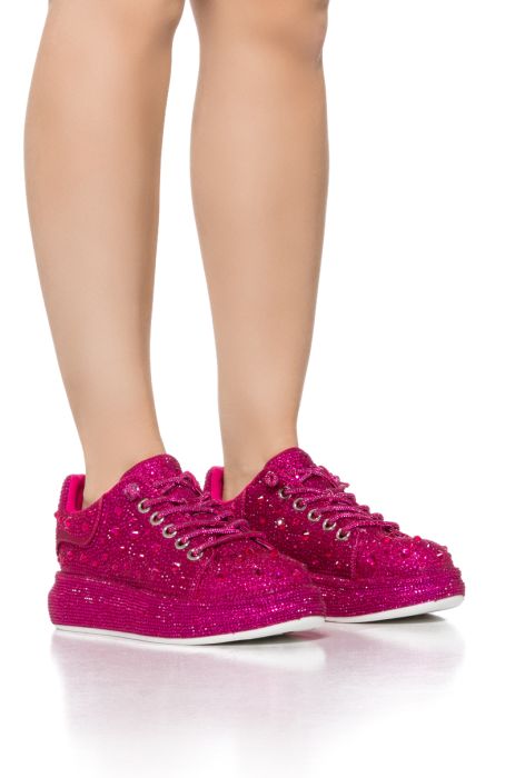 AZALEA WANG STOP AND STARE FLAT SNEAKER IN PINK