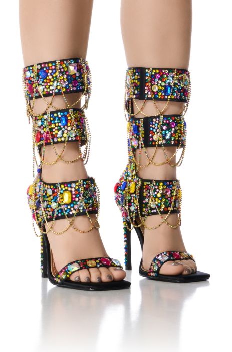 AZALEA WANG WARHOL MULTI EMBELLISHED SANDAL