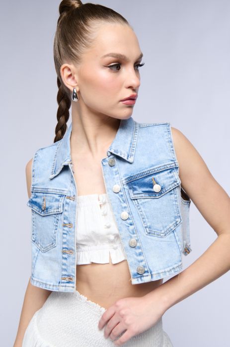 BACK TO THE BASICS DENIM VEST IN DENIM