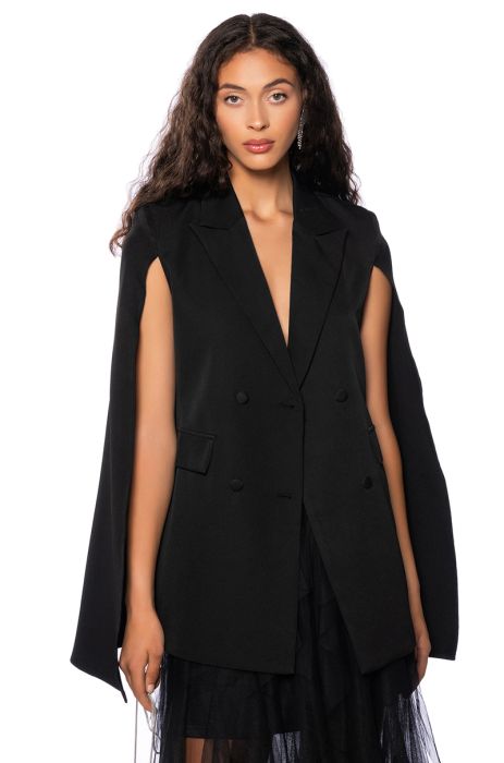 BLAZER CAPE IN BLACK