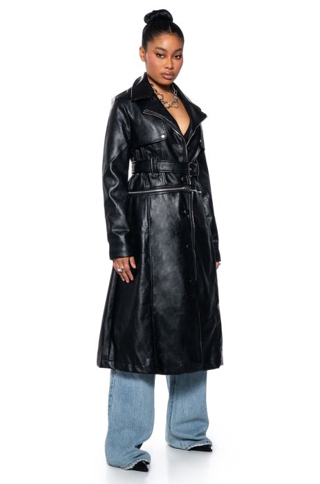 BUTTERCUP CONVERTIBLE MOTO TRENCH in black