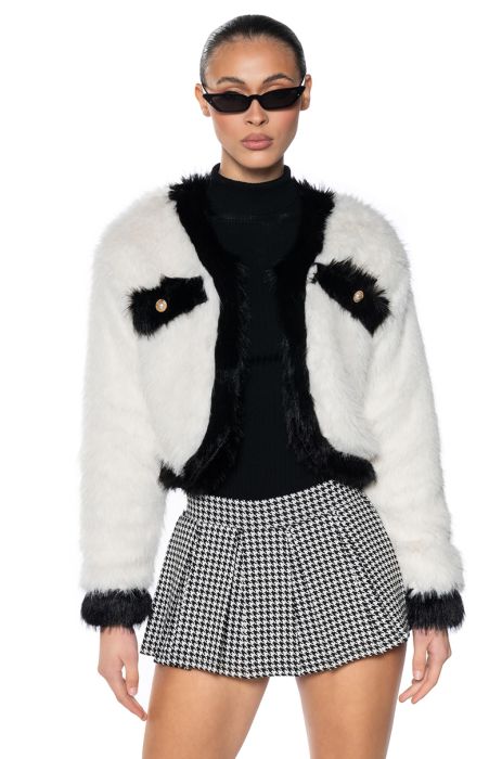 COCO CROP FAUX FUR JACKET