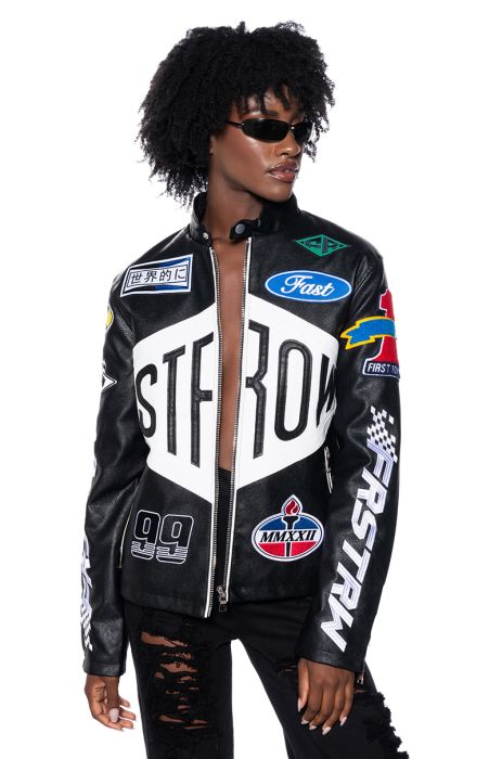 FIRST ROW OVERSIZED LEATHER MOTO JACKET