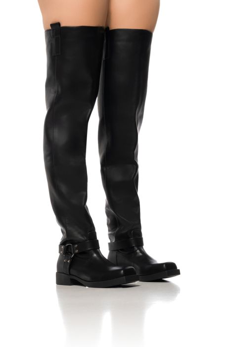 FREE RIDER THIGH HIGH RIDING BOOT IN BLACK