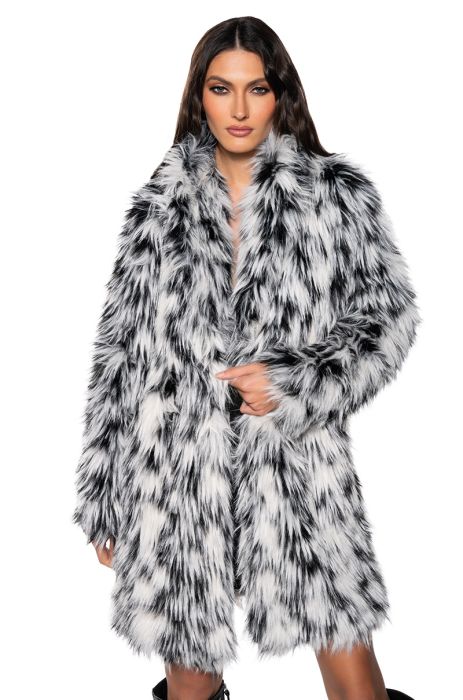 INTERSTELLAR SHAGGY FAUX FUR COAT