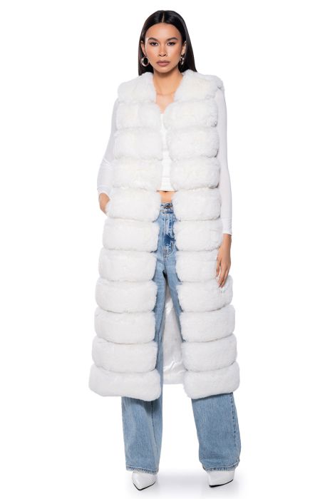 AZALEA WANG GIVE ME DIAMONDS FAUX FUR PANEL VEST