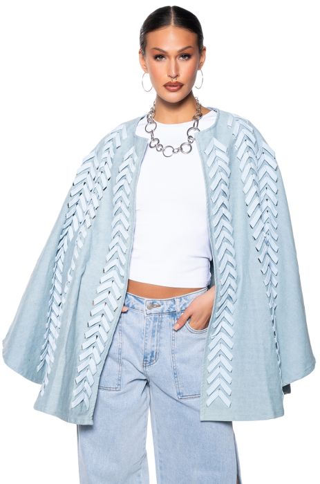 PHANTOGRAM DENIM PONCHO WITH LACES