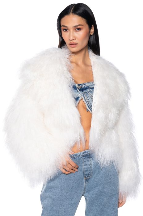 REAL MONGOLIAN FUR CROP JACKET