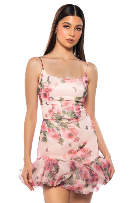 ROSIE MINI DRESS IN PINK MULTI