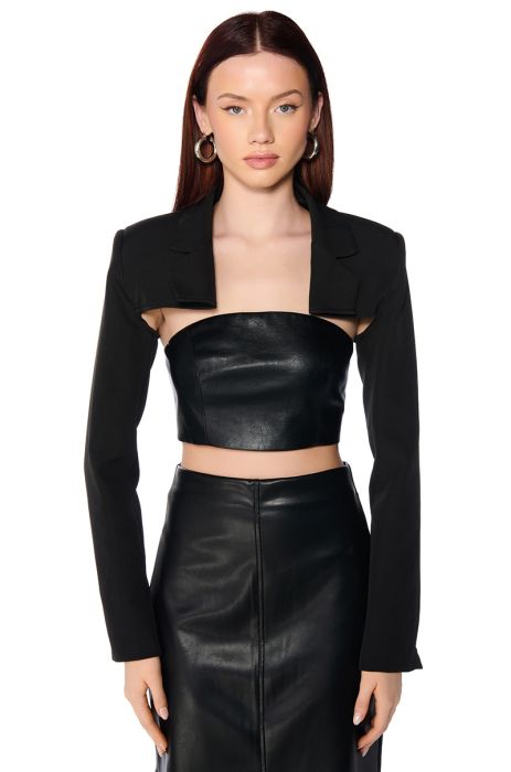 ULTRA CROP BLAZER BOLERO IN BLACK